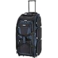 Travelers Club Xpedition 30 Inch Multi-Pocket Upright Rolling Duffel Bag, Rivera Blue, 30" Suitcase, Xpedition 30 Inch Multi-