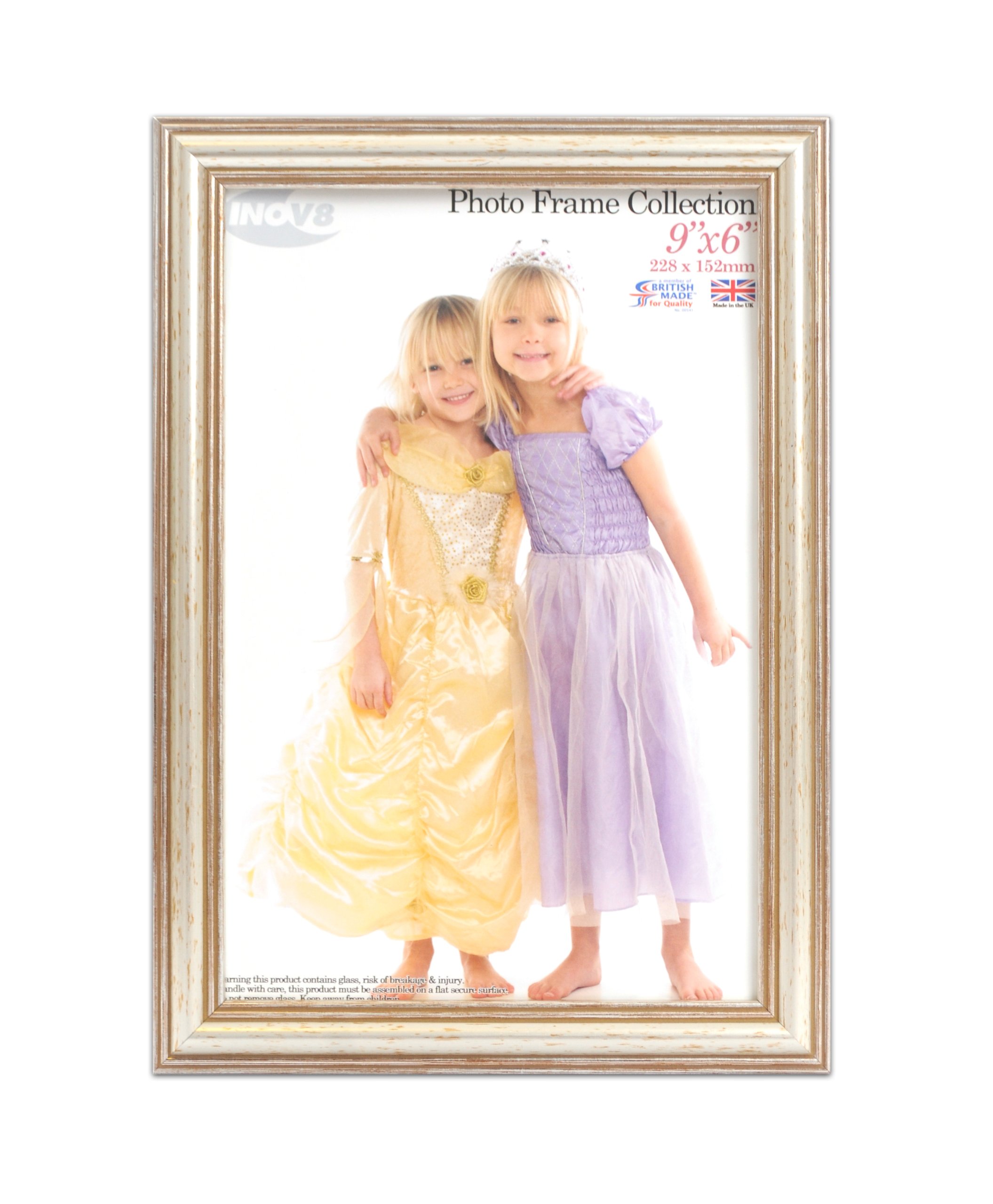 Inov8 British Made Traditional Picture/Photo Frame, 9x6-inch, Silver 600 — image 1