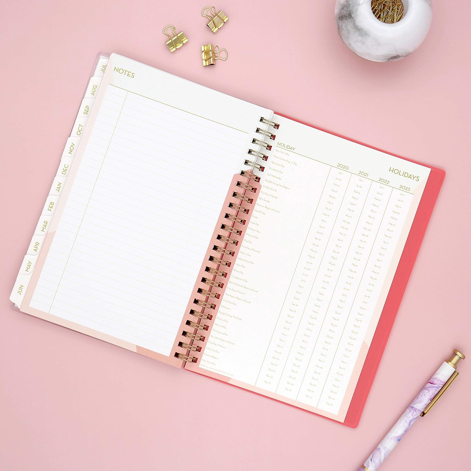 Blue Sky 2020-2021 Academic Year Weekly & Monthly Planner, Flexible Cover, Twin-Wire Binding, 5" x 8", Cali Pink : Office Products