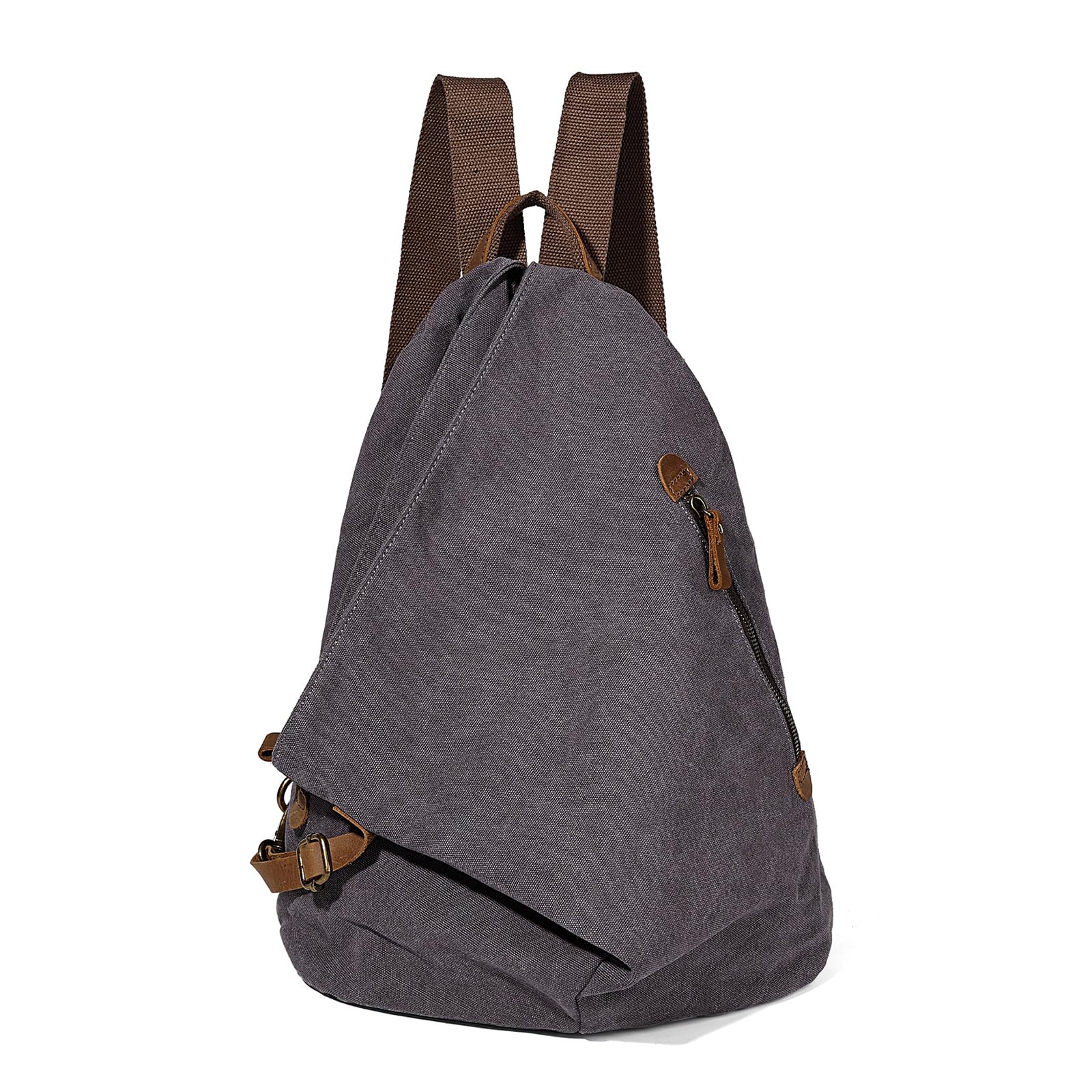 Canvas Vintage Backpack – Large Casual Daypack Outdoor Travel Rucksack Hiking Backpacks Shoulder Bag for Men Women (6882-D.Grey) — image 1