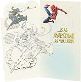 UK Greetings Marvel 6th Birthday Card Boy Spider-Man Badge Design 121x229mm FSC view 2