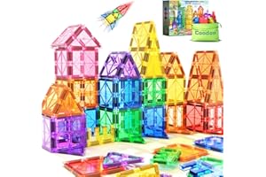 COODOO Kids Toys Magnetic Tiles Starter Set Classroom Must Haves, Magnetic Blocks for Toddlers Magnet Building Toys Preschool Montessori Learning Games for 3+ Year Old Boys & Girls