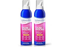 Waterpulse Saline Nasal Mist for Nasal Care - Drug-Free Nasal Relief with Pure Isotonic Solution, Moisturizing Spray to Relieve Dryness & Congestion – Use for Daily Care,2 x 7.05 oz