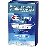 Crest 3D Vivid Plus Teeth Whitening Kit, Individual Basic Flavorless Whitestrips, 24 Count