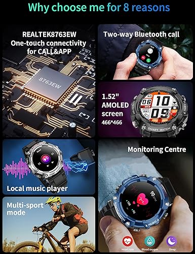 ATEVIX Smart Watch with Earbuds, Bluetooth Headphones Sports Watch