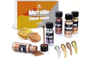 Metallic Pigment Powder - 5 Colors Epoxy Resin Color Pigment Fine Powder for Resin Artwork, Painting - Shimmer Metal Color Mi