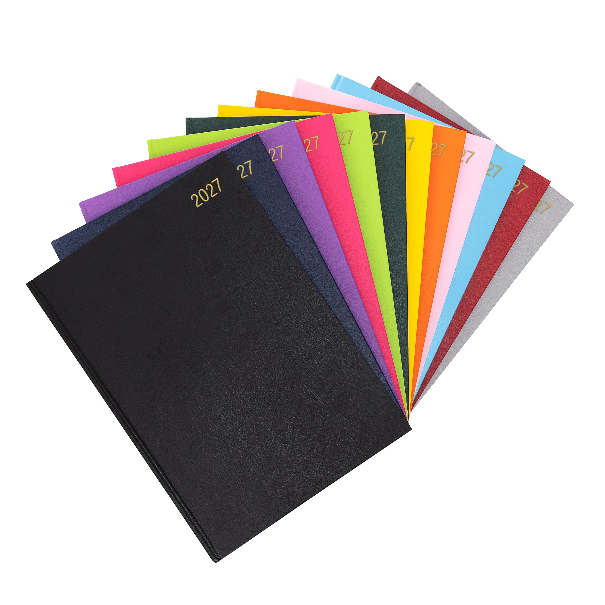 evelay 2027 Diary A4 A5 Page a Day - Hardback Planner Organiser Journal with 70gsm Paper & Ribbon Marker - Ideal for Work, School & Personal Planning (A4, Black)