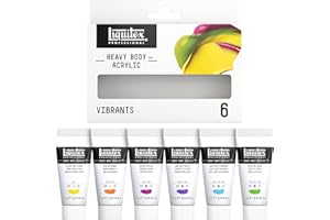 Liquitex Professional Heavy Body Acrylic Paint, 6 x 22ml (0.74-oz), Vibrant Colors Set