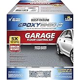 Rust-Oleum EpoxyShield Garage Floor Coating, Gloss Gray, 1 Car Kit | 2-part epoxy coating kit, Gloss finish with color flecks, Drive on in 3 days, No hot tire pickup