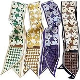 Muaquata 4 Pack Purse Scarf Handbags For Women,Boho Scarrves for Bag Hair Accessories Handle Fashion Lightweight