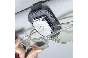 MIGUOER Sunglasses Holders for Car Sun Visor Accessories, Leather Glasses Eyeglass Hanger Clip-on for Car Glasses Holder Mount for Car Sliver