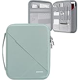 MoKo 13 inch Tablet Sleeve Bag for 13 inch iPad Pro M5/Air M3 2025, iPad Pro 13 M4/Air M2, Pro 12.9, Galaxy Tab S8+/S9+ 12.4, Hard Shell EVA iPad Bag with Storage and Padded Handle, Bodhi Green