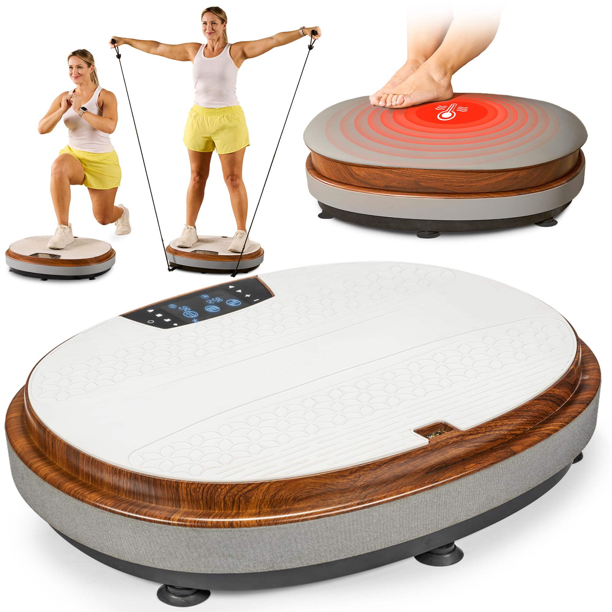 Photo 1 of LifePro Vibration Plate Exercise Machine - 4D Motion Vibrating Plate for Enhanced Circulation & Metabolism Boost, Muscle Activation, with Heated Ottoman, Multiple Modes - Elegant Living-Room Machine