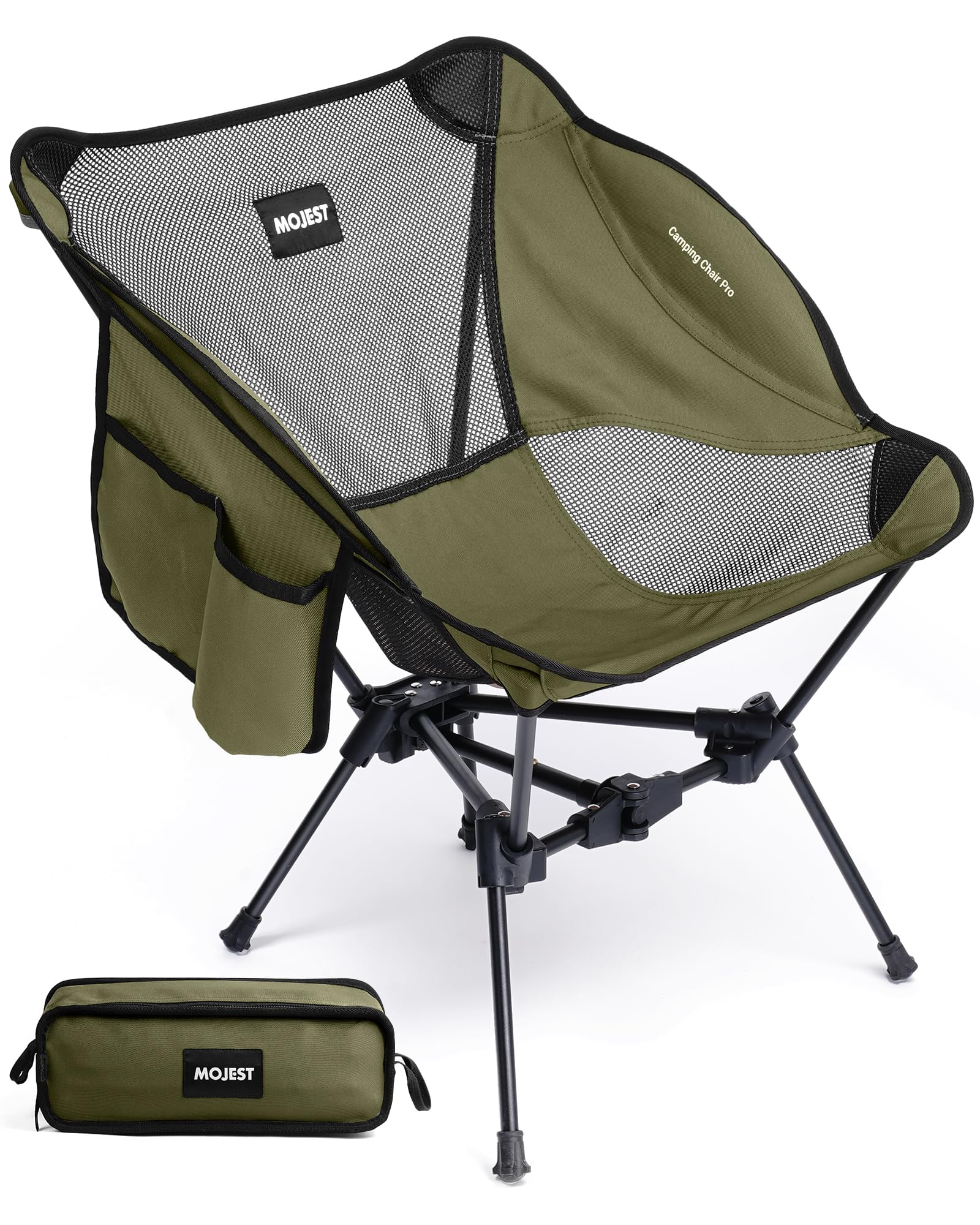 Photo 1 of Mojest Portable Camping Chair – Compact Lightweight Folding Chair for Adults, Supports 330 lbs – Ideal for Backpacking Hiking, Fishing, Beach, Picnic & Lawn (Dark Green)