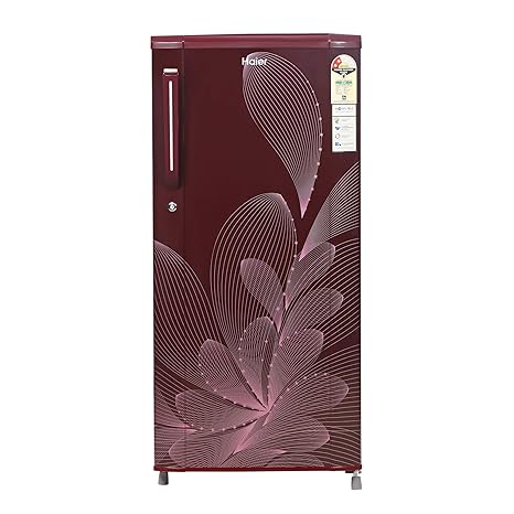 Haier 190 L 2 Star Direct-Cool Single Door Refrigerator (HRD-1902BRO-E, Red Ornate)