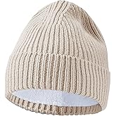 GDTOGRT Beanie for Women Men, Unisex Wool Knit Warm Fleece Lined Cuffed Winter Hat Cap