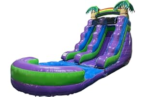 POGO BOUNCE HOUSE Inflatable Water Slide for Kids & Toddlers with Inflatable Pool, Backyard, Park or Commercial Use, Outdoor Water Play, Includes Blower Stakes, Splash Pool & Storage Bag, Large 25.5' x 9' x15'