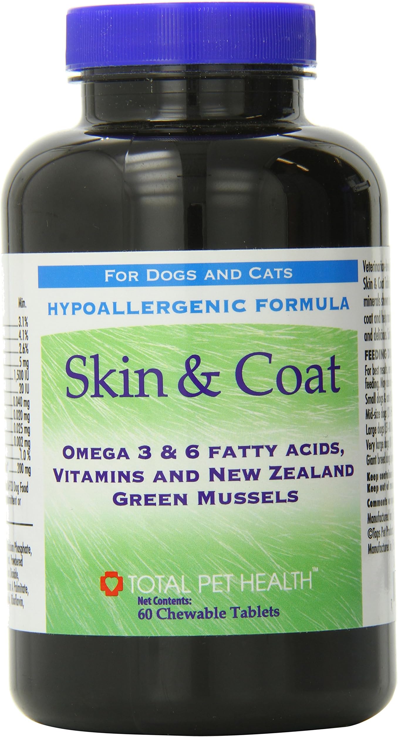 Total Pet Health Hypoallergenic Dog Skin and Coat Tablet, 60-Pack