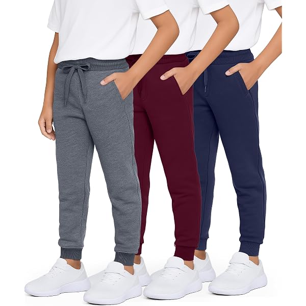 Pack De 3 Pantalones Deportivos Essential Elements Para Hombre - Forro Polar Suave, Con Bolsillos Y Cintura Ajustable