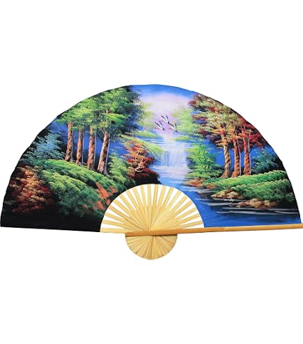 Amazon.com: Thai Landscape Folding Wall Fan Hand-painted Wall