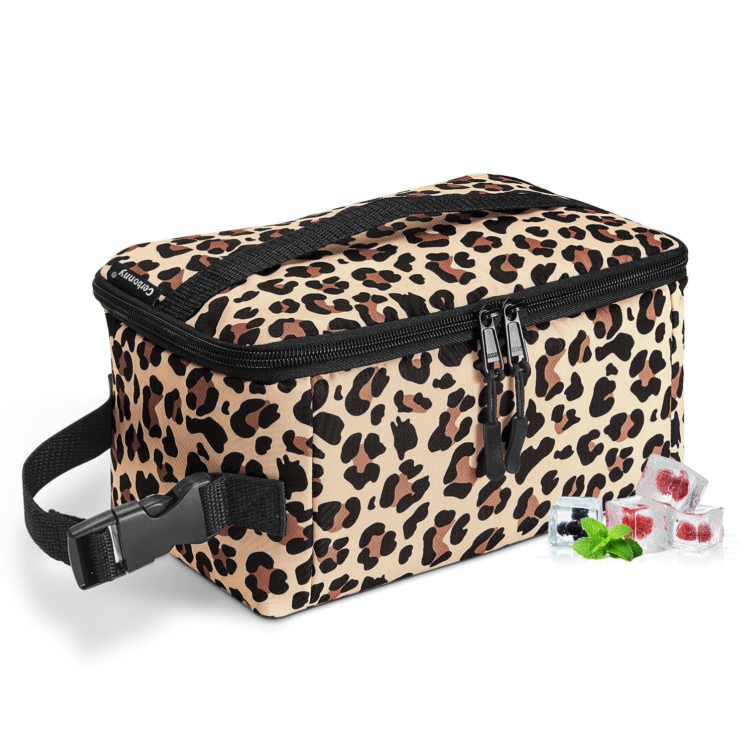 Photo 1 of Cerbonny Small Lunch Box,Freezable Snack Bag for Adults & Kids,Freezable Lunch Box,Insulated Snack Bag with Buckle Handle,Mini Lunch Bag for Work School Travel(Leopard Print)