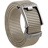 JUKMO Ratchet Belt for Men, Nylon Web Tactical Belt with Automatic Slide Buckle, Adjustable Trim to Fit