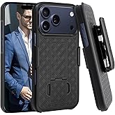 Fingic for iPhone 17 Pro Max Case,iPhone 17 Pro Max Belt Clip Holster Case Slim Combo Shell with Kickstand Swivel Holster Rugged Shockproof Antiscratch Full Body Protective Cover,6.9 inch,2025,Black