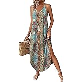 WIHOLL Summer Dresses for Women 2026 Maxi Dress Boho Sundresses Halter Dress Beach Vacation ClothesTravel Outfits