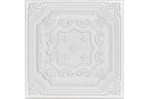 À LA MAISON CEILINGS A la Maison Ceilings R126 Bijou and Bee Bee Foam Glue-up Ceiling Tile (21.6 sq. ft./Case), Pack of 8, Plain White