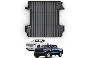 CARESA Truck Bed Mat 5.8FT with Raised Edge for 2019-2024 Chevy Silverado/GMC Sierra 1500 Accessories(Not Fit 6.7FT/8FT), High Edge All Weather TPE Thickness Liner for Pickup Cargo Mat