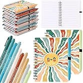 Thenshop 60 Pcs Team Employee Appreciation Gifts Bulk: 30 Mental Health Wellness Journals & 30 Self Care Pens for Women Coworker Office Staff Social Worker Healthcare Docotor Nurse (Sunshine)