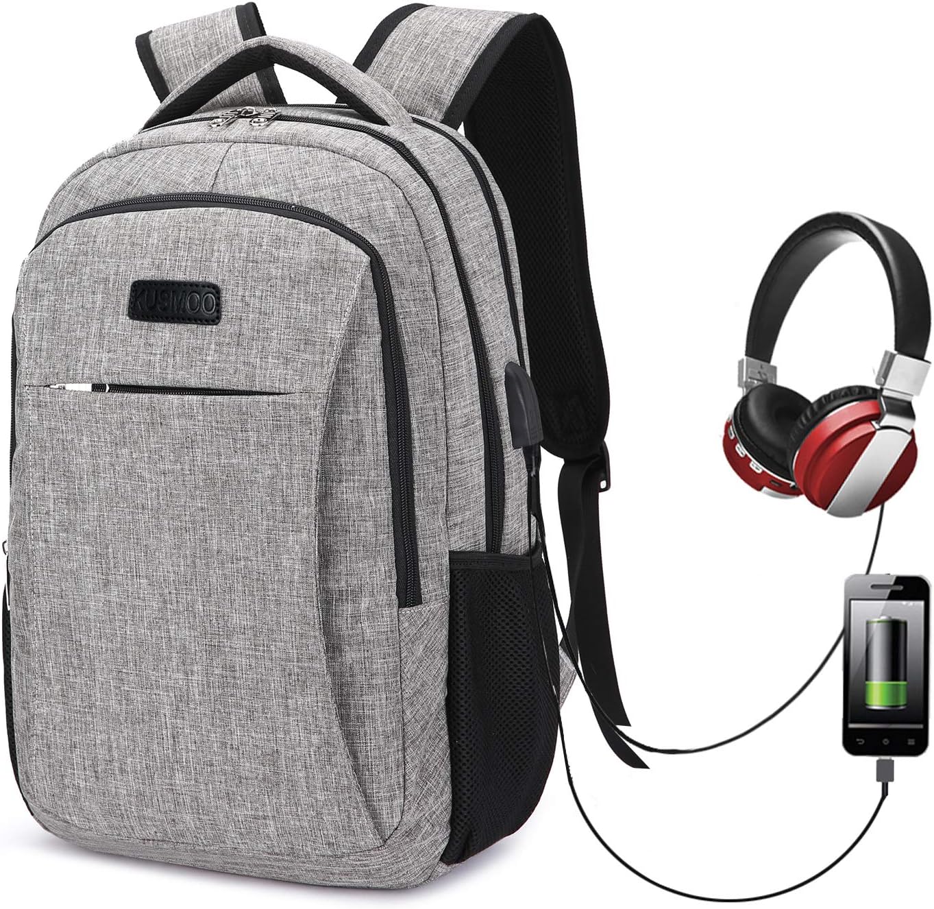 KUSMOO Laptop Backpack Business Travel Computer Backpack Purple