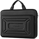 MOSISO 15.6 inch Laptop Hard Case, 15-16 inch Waterproof Shockproof Computer Bag Compatible with MacBook HP Dell Lenovo Asus, Geometric Splicing Carrying Sleeve Bag with Handle&Raised Pocket, Black