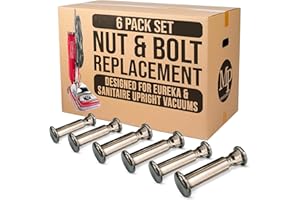 MP Maresh Products Nut and Bolt Replacement for Eureka and Sanitaire Upright Vacuum Cleaner Round Handle, Durable Threaded Fitting NPT - Vacuum Replacement Parts - Chrome-Plated Steel (6 Pack) 53198-1