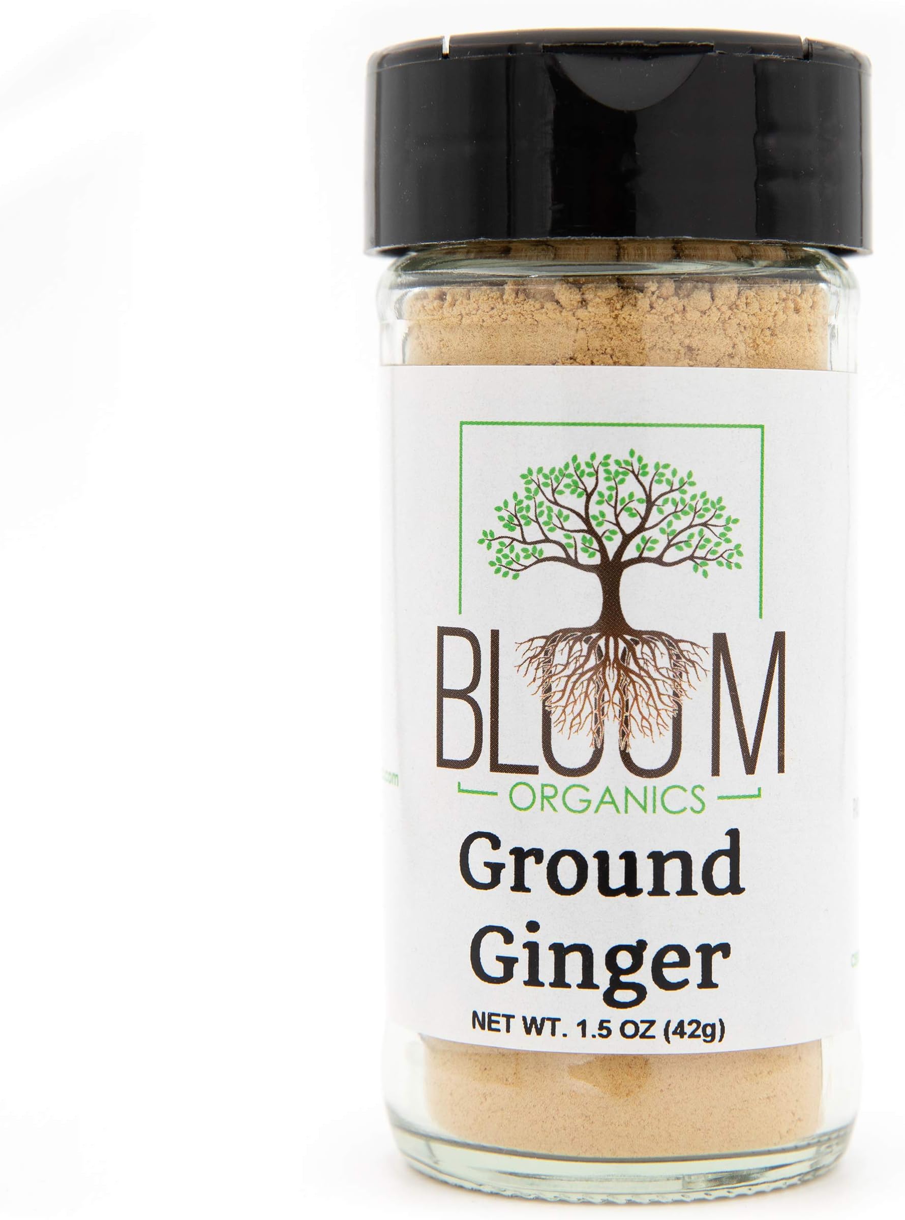 Bloom Organics Ground Ginger USDA Certified Organic, 1.5 oz - Glass Jar