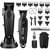 KEMEI Hair Clippers for Men, Professional Clipper and Trimmers Set, Cordless Zero Gap Trimmer for Men with LED Display, 11 Guide Combs