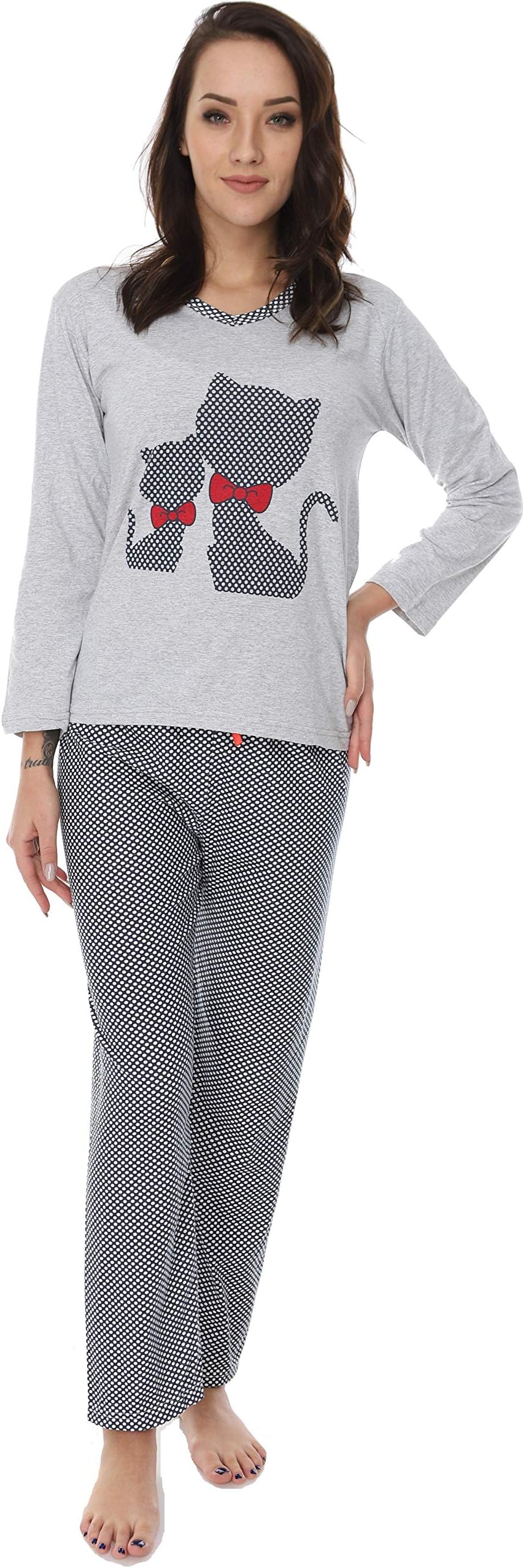 Women's Long Sleeve V-Neck Pajamas Set