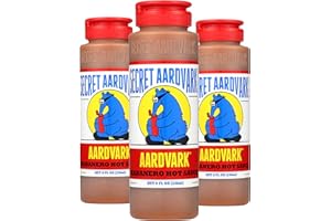 Secret Aardvark Habanero Hot Sauce - Habanero Peppers & Roasted Tomatoes, Medium Spiced Hot Sauce, BBQ Sauce, Non-GMO, Low Sugar, Low Carb, Hot Sauce & Marinade - 8 fl oz 3 Pack