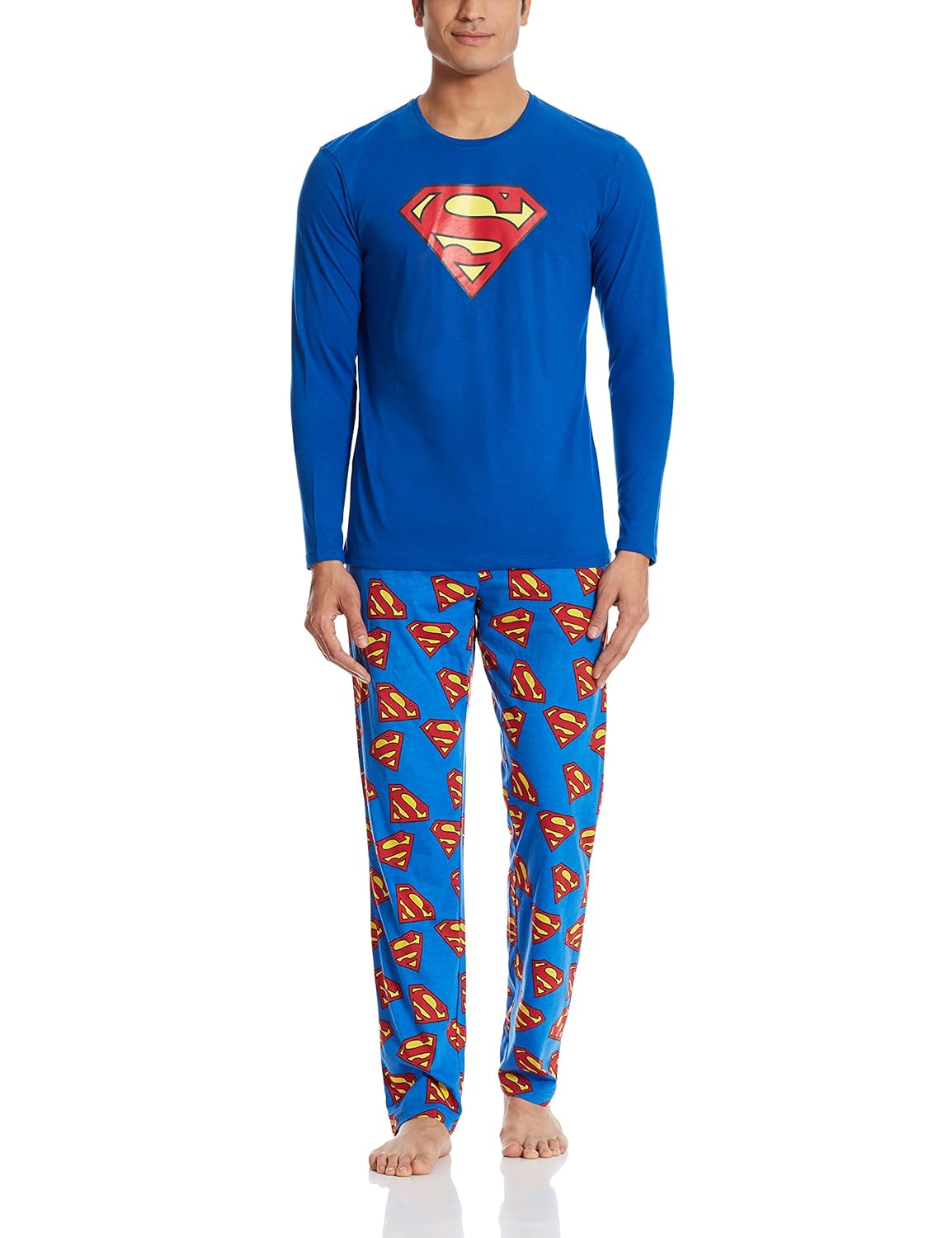 superman men's cotton pyjama set