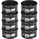 Sunnyray 8 Pcs 4 Inch Springform Pan Mini Springform Pan Small Leakproof Round Cake Pan Mini Cheesecake Pan with Removable Bo