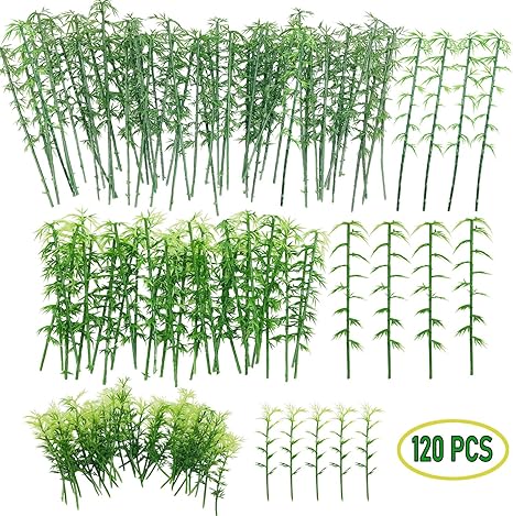 Amazon Com 120 Pcs Model Bamboo Trees Woohome 3 Size Green