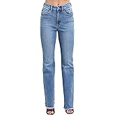 Judy Blue Women's High Rise Bootcut Jeans with Frayed Hem (Medium Blue 82486, 15)