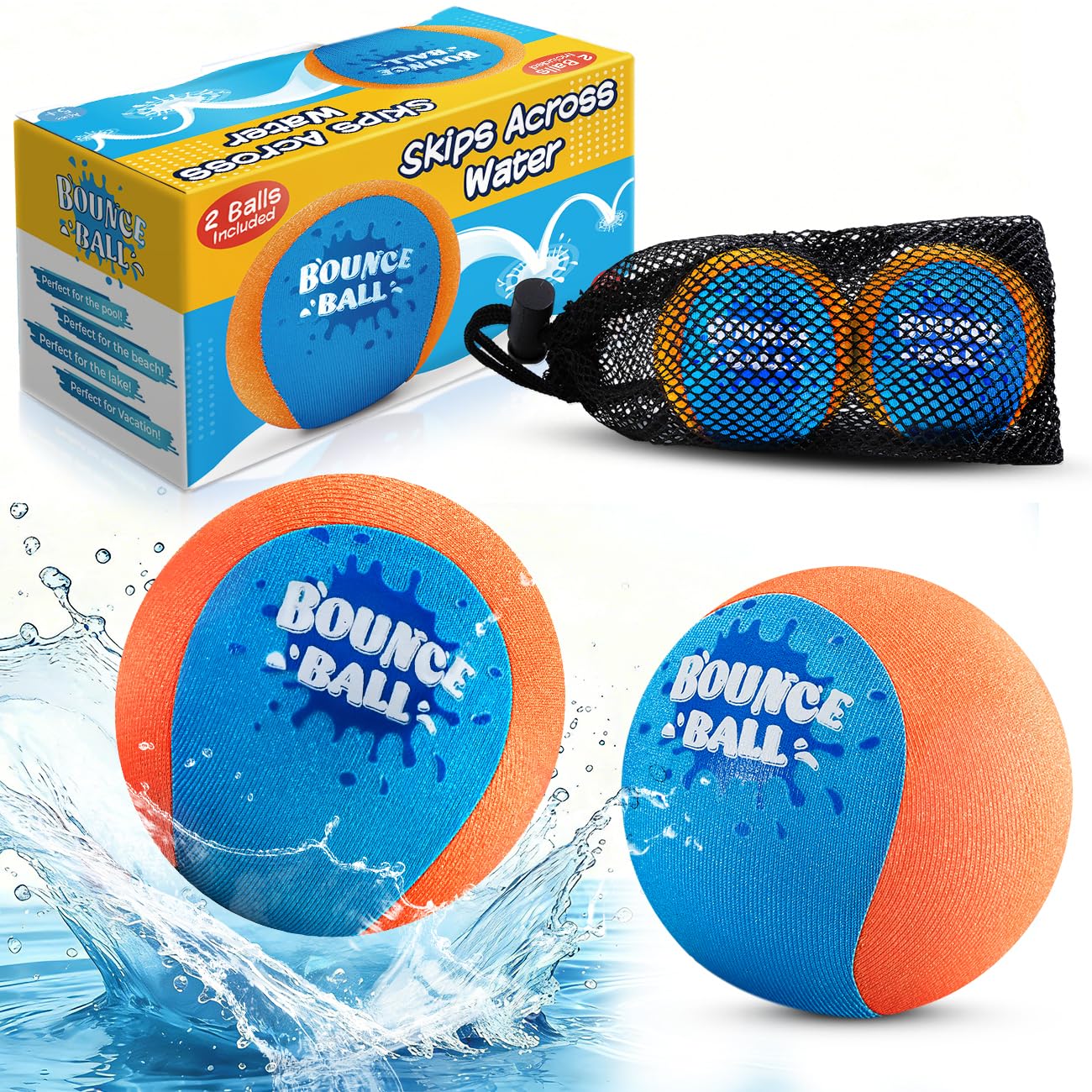 SYHLN Swimming Pool Toys, 2 Pack Water Bouncy Balls, Beach Ball for Summer, Toys Games for Kids 5-8-12 Birthday Gifts