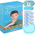Kids Mouth Guard Blue for Grinding Teeth 4 Pack Moldable Night Guards for Clenching Teeth | Comfortable Nighttime Protection Guard | Including Hygiene Case & Gel Ice Pack