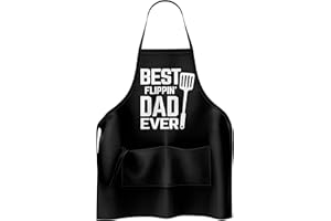 APRON DADDY - Best Flipping Dad Ever Adjustable Large 1 Size Fits All - Poly/Cotton Apron with 2 Pockets - Father's Day Gift for Dad, Father, Husband, Chef
