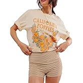 LNYSOTX Women Oversized Strawberry Short Sleeve Tee Shirt