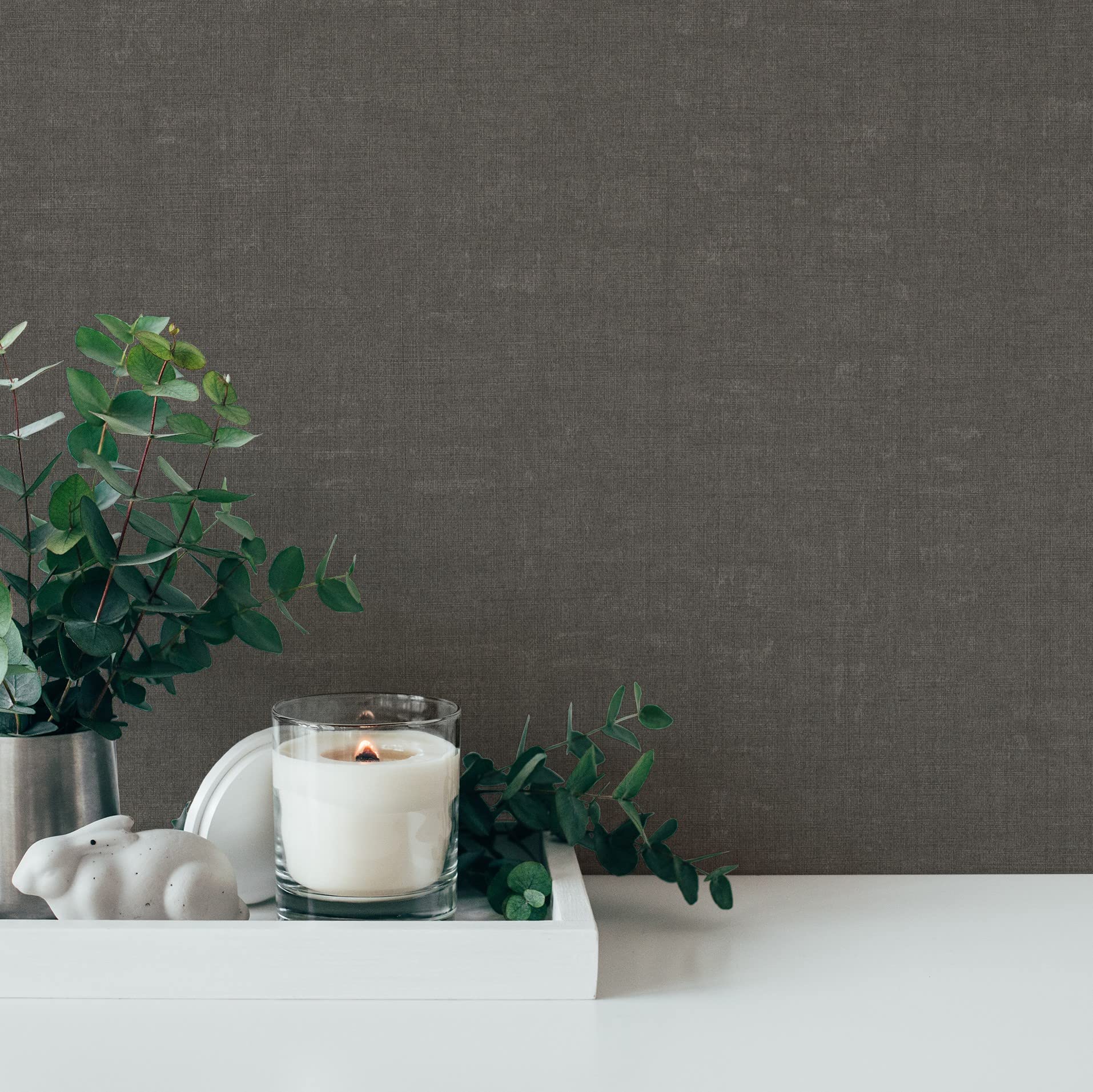 A.S. Création Nara 387454 Plain Non-Woven Wallpaper 10.05 m x 0.53 m Made in Germany Anthracite Grey