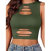 Avidlove Fishnet Top for Women Sexy Cut Out Crop Short Hollow Out Cropped Tank Top