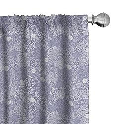 Lunarable Flower Window Curtains, Shabby Form Lace