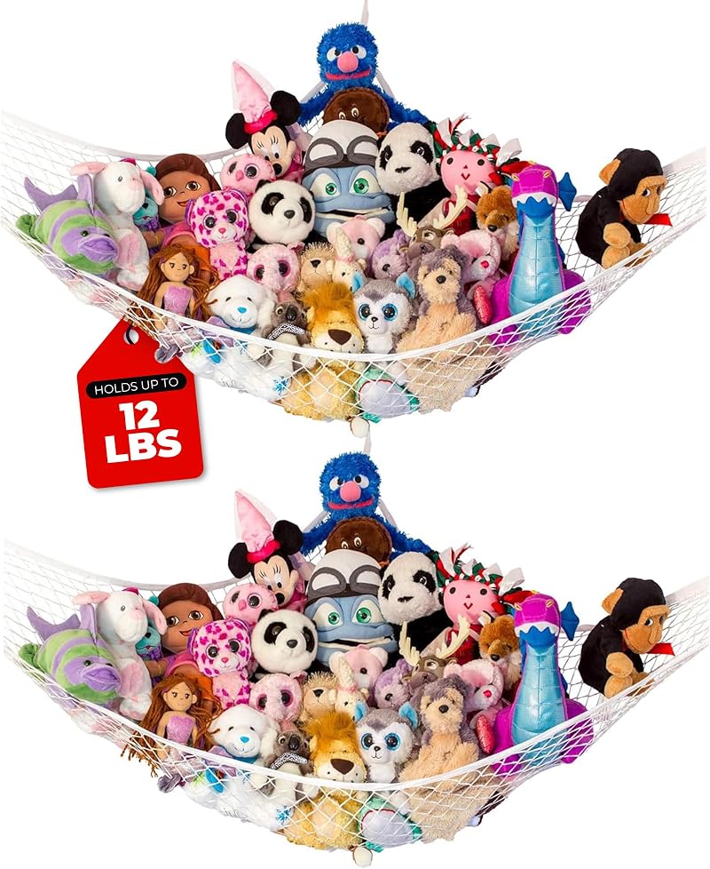 Lilly's Love Teddy Hammock 2 Pack | Soft Toy Storage | White